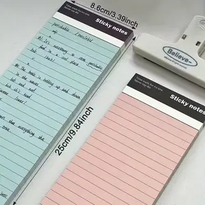 2 Minimalist Tear-Off Sticky Note Pads - 50 Sheets Each, 4.72 X 9.84 Inches | Office & Study Memo | Portable Reminder Stickers | Fridge Sticky Notes