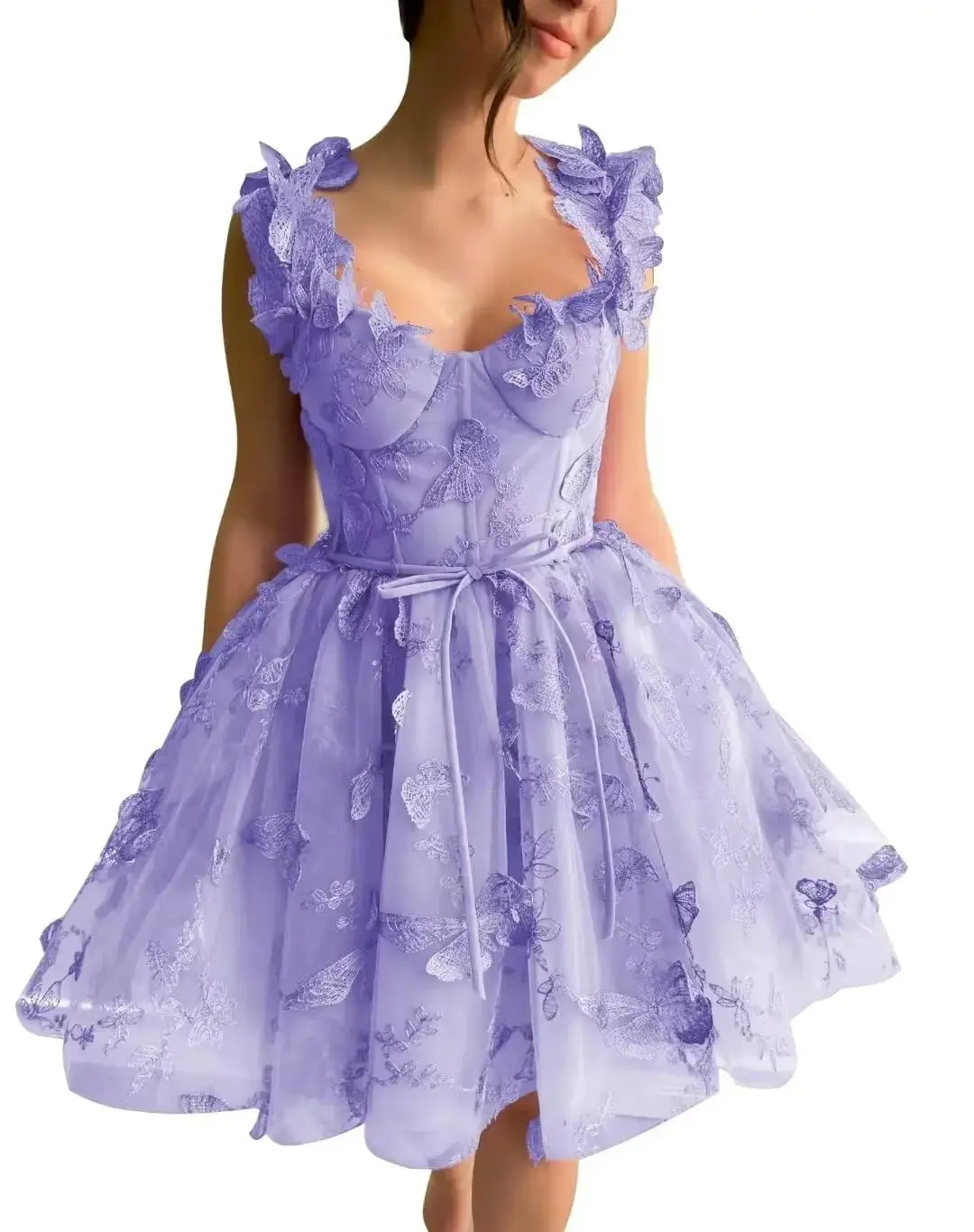 butterfly homecoming dresses Sparkly Purple Sequined Backless Butterfly Tight Short Homecoming Dres –  27dress main image 1