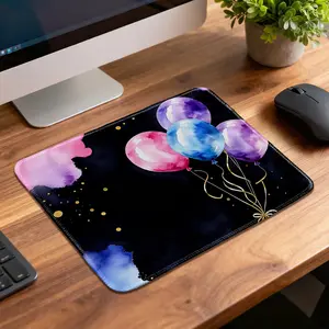 GALACTIC BALLOON Gaming Mouse Pad, 26x21cm, RGB Colorful Non-Slip Mousepad with Stitched Edges for PC Gamer Desk Setup