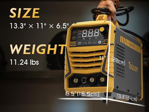 TOOLIOM 135A 110V Gasless Flux Core MIG Welder, Portable Flux MIG/Lift TIG/Stick 3 in 1 Welding Machine with IGBT DC Inverter & LCD Display