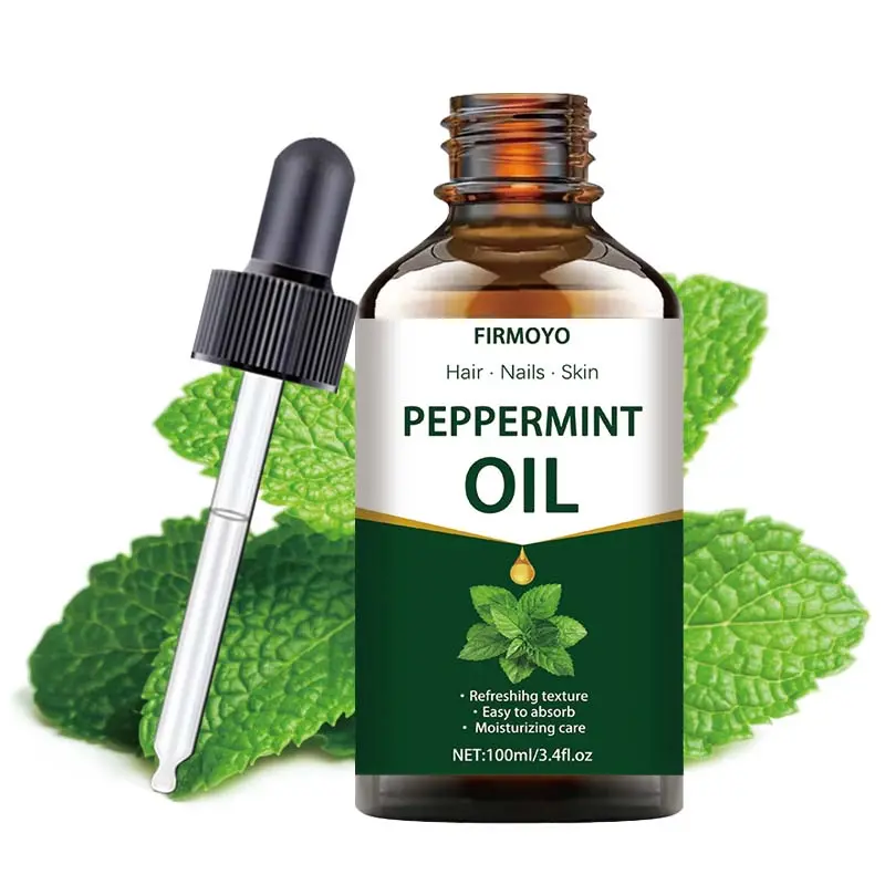 Natural Peppermint Essential Oil, 3.38 fl oz - Ideal for hair, skin, and nail care, Moisturizing and relaxing, Aromatherapy, perfect for diffusers and humidifiers, Hypoallergenic, suitable for all skin types, Gift-wrapped, Christmas present