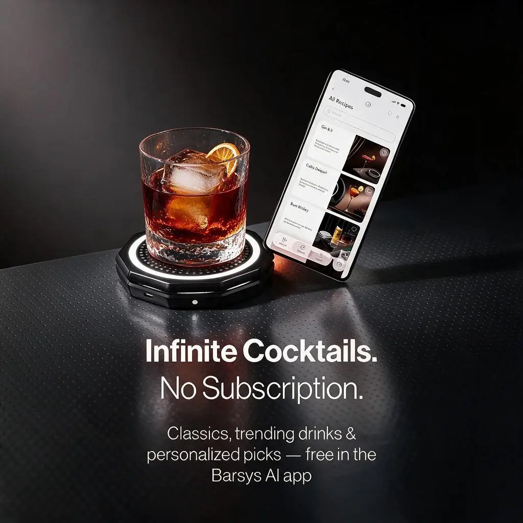 Smart Coaster 2.0 Cocktail Machine -Automated Cocktail Maker for Home Bars withInteractive Lighting, No Guesswork & EffortlessDrink Making. Coaster Only**