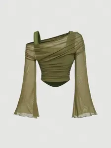 Valentine's Day Women's Drop Shoulder Slim Fit Casual T-Shirt, Fashionable Comfortable Autumn Top, Stylish Ladies' Clothing for Daily Wear