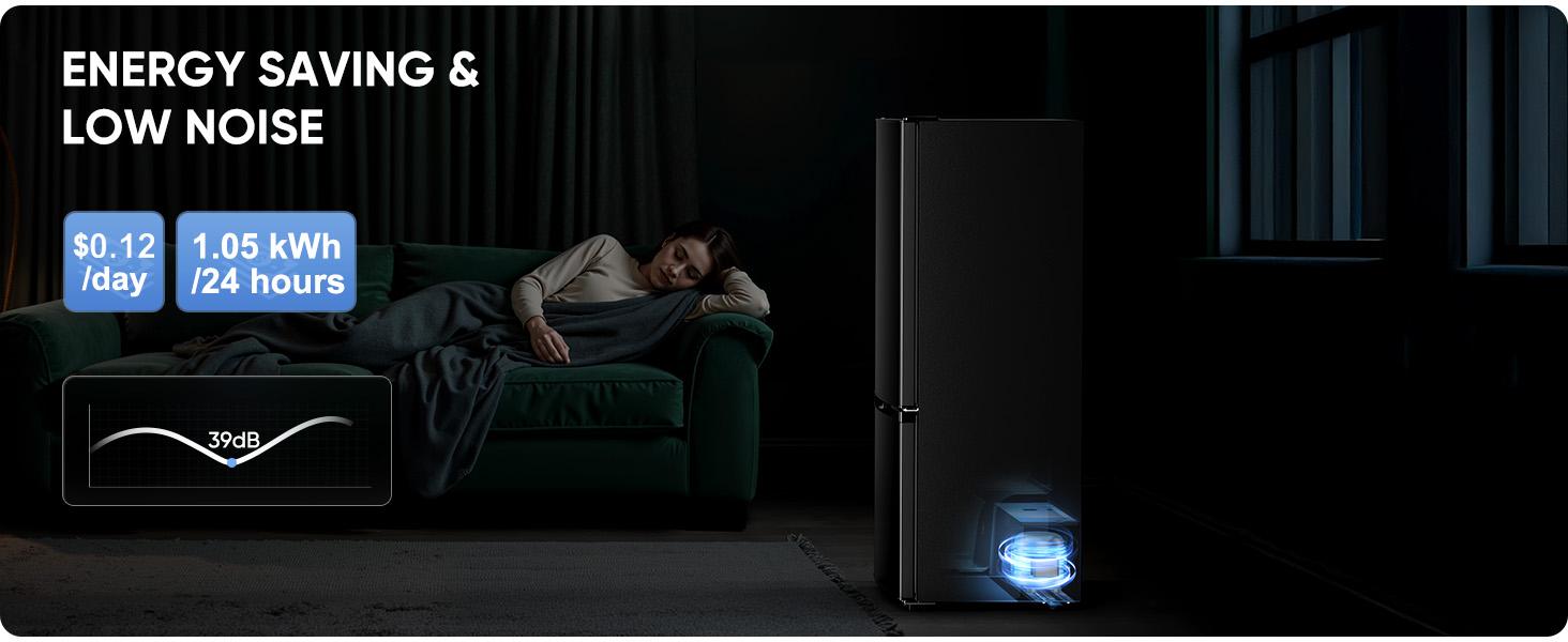 Upstreman mini fridges 7.1 Cu.Ft Energy-efficient Bottom Freezer Refrigerator with Adjustable Thermostat & Double Door Design for Apartment Kitchen Dorm BM71