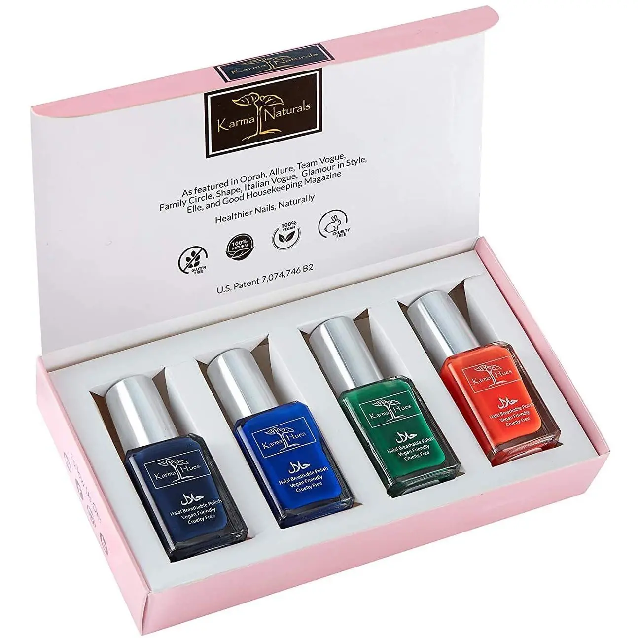 Karma Naturals Halal Certified Nail Polish Set - Manicure, Nail Art Cosmetic, Zoya Ramadan Gift