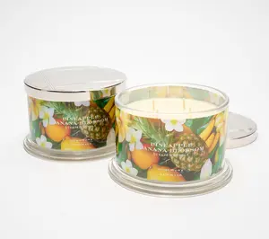 HomeWorx by Slatkin + Co. S/2 18oz Pineap Banana Blossom Candles HomeWorx by Slatkin + Co. S/2 18oz Pineap Banana Blossom Candles