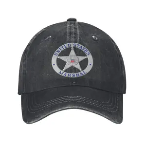 Us Marshal Badge Baseball Cap Adjustable Classic Vintage Low Profile Washed Cotton Dad Hat For Men