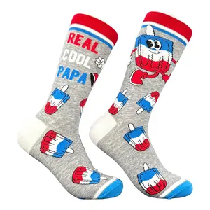 Men's Real Cool Papa Socks Funny Sarcastic Popsicle Graphic Novelty Footwear For Men Funny Graphic Socks Comfortable Fitted Spandex Cotton