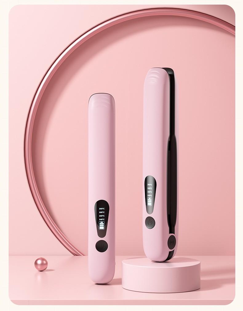 Mini Cordless Hair Straightener - USB-C Rechargeable Flat Iron for Quick Touch-Ups, Bangs & Short Hair | Rechargeable Curling Iron Fast Heat, Portable Travel Styler, Perfect for Gym Bag, Office Desk & On-The-Go Smoothing plancha de cabello