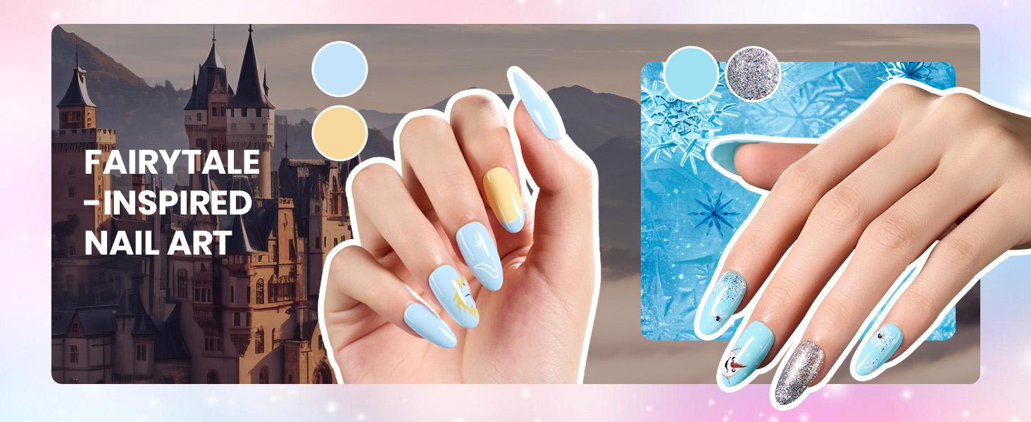 Beetles Gel Nail Polish Set, 44 PCS Red Brown Green Yellow Spring Summer Gel Polish Fairytale Town Collection 36 Colors with 4Pcs Base Top Coat Manicure Cutics   Easter'sGift Cosmetic