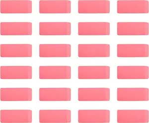 Rectangular Erasers for School and Office, Pink, Art Eraser for Drawing, Stationery Supplies, 24 Count