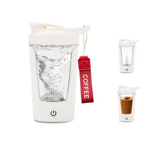 ZIEEZCYY Electric Shaker Bottle Portable Protein Shaker Bottle Mixer Cup USB C Shaker Cups for Smooth Protein Shakes BPA-Free Tritan 450ml 16oz Stir Cup 500mAh Rechargeable Shaker Bottle