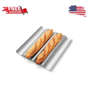 Baguette Bread Pan, Premium Nonstick Perforated Baguette Pan