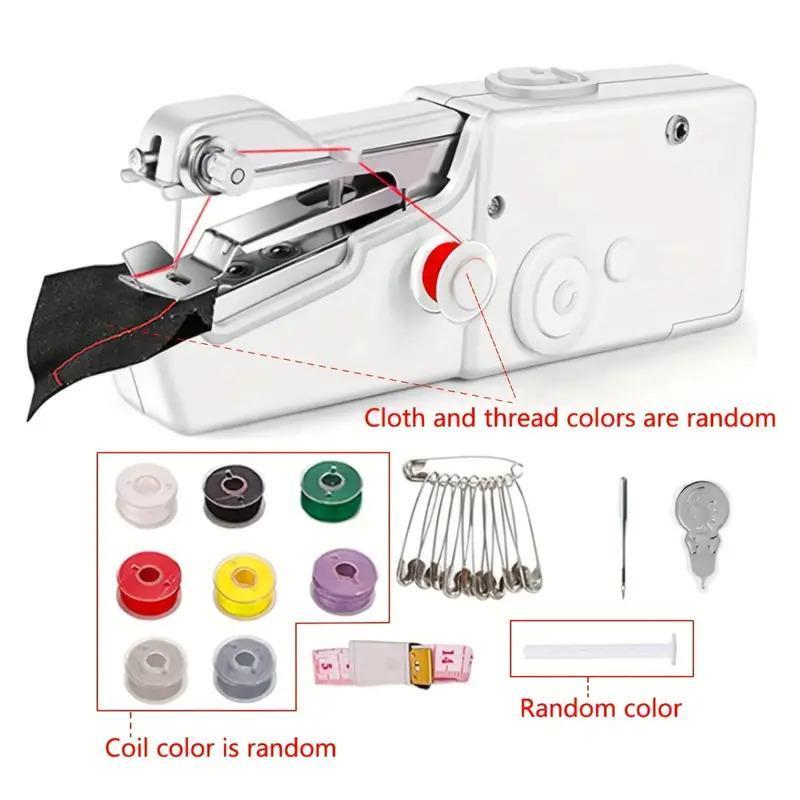 1 Set New Portable Mini Sewing Machine,Handheld Electric Sewing Machine Set, Practical Quick Stitching Sewing Machine for Home Use,Birthday Gift ldeas, Home Decor, Gifts for Girlfriend [batteries Not Included]