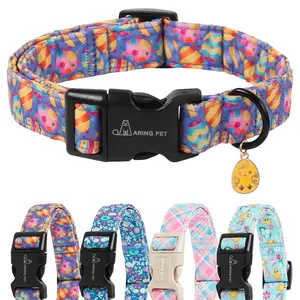 ARING PET Easter Dog Collar, Adjustable Puppy Necklace with Quick-Release Buckle, Cute Purple Egg Dog Accessory for Small, Medium & Large Dogs
