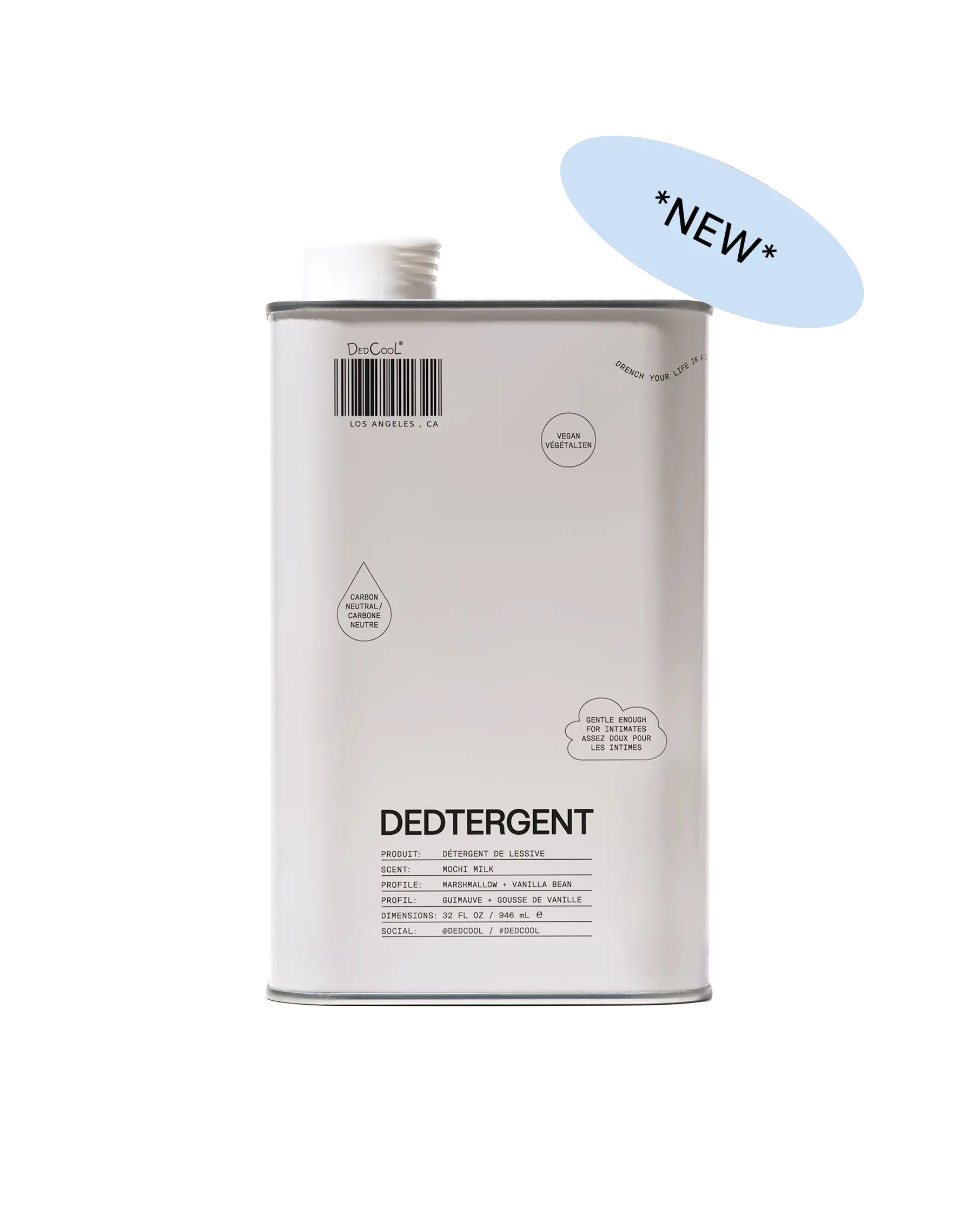 DedCool Dedtergent Liquid Laundry Detergent in Mochi Milk | Natural & Multi-Purpose Luxury Detergent With Up to 60 Washes