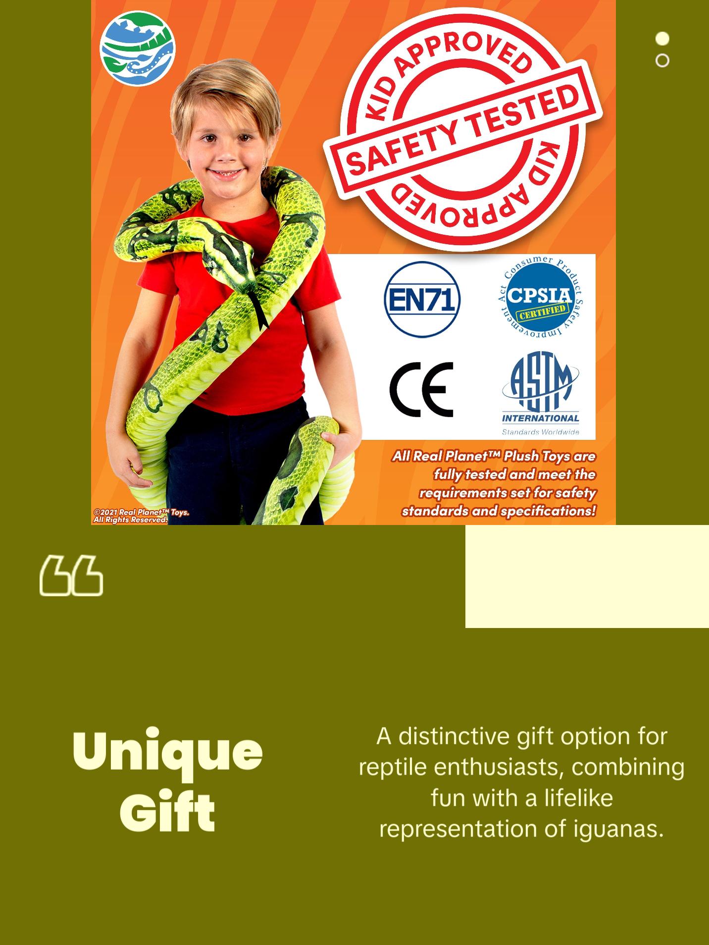 Real Planet™ Green Iguana Realistic Plush Stuffed Animal