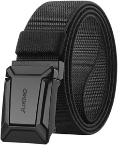 JUKMO Stretch Tactical Belt for Men – Military, Work, Rigger, Hiking | 1.5" Elastic Nylon Web Ratchet Quick-Release Belt