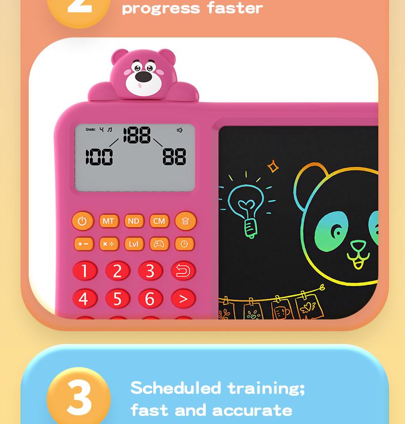 STEM Toys,Kids Math Drawing Tablet 3-8, Erase & Practice Addition Subtraction Multiplication Division, Screen-Free Learning Toy