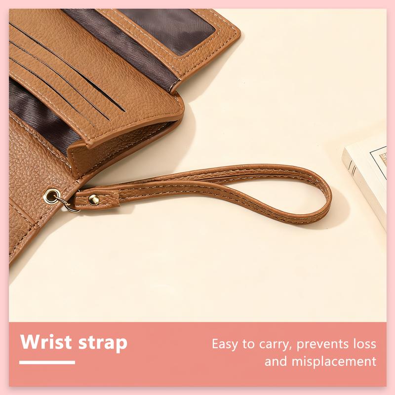Lotosug Small Wallet for Women, RFID Blocking Credit Card Wallet, Slim Tri-Fold Wallet with Zipper Pocket and Keychain
