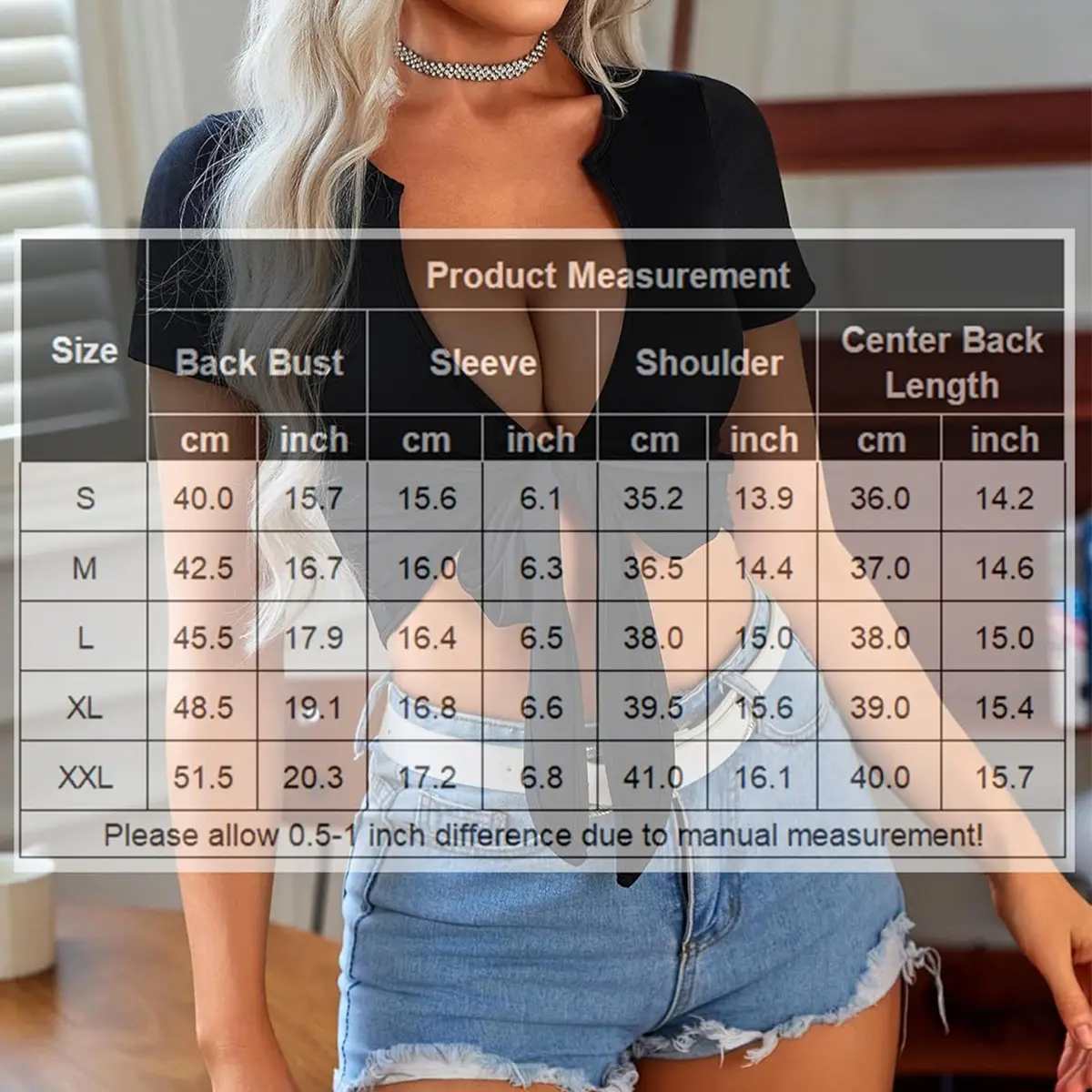 Avidlove Tie Front Crop Tops for Women Deep V Neck Short Sleeve