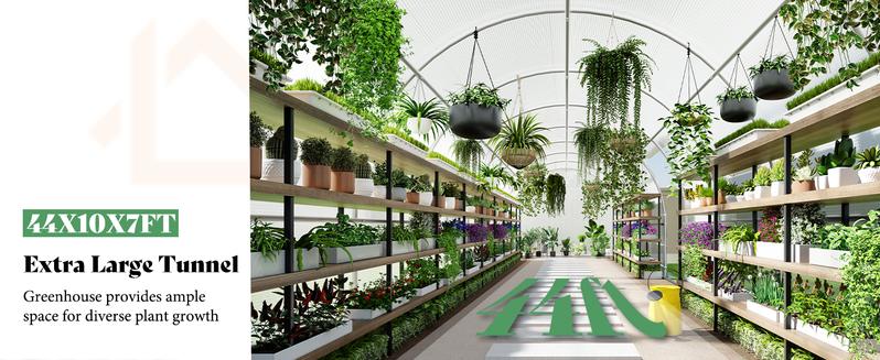 AMERLIFE Tunnel Greenhouse for Outdoors, Heavy Duty Greenhouse kit with Galvanized Steel Frame, Upgraded Swing Door & Premium PE Cover