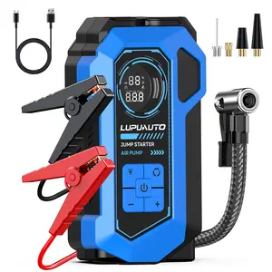 LUPUAUTO 4-in-1 Portable Car Jump Starter, 3000A Peak, Up to 9L Gas & 7L Diesel, Power Bank, LED Light & Cordless Air Compressor