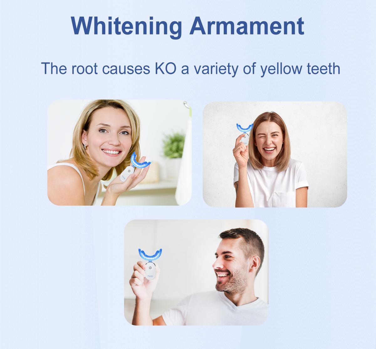 MySmile Pro Teeth Whitening Kit with LED Light (28x Bulbs) - 3 Gel Syringes & Tray | Non-Sensitive 10-Min Fast Whitening