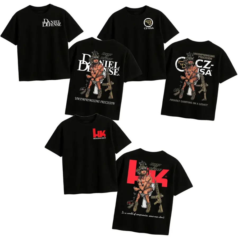 Heckler & Koch Daniel Defense CZ-USA Graphic T-shirt, Tactical Girl Night Vision Goggles T-Shirt, In A World Of Compromise Top, Casual Black Shirt