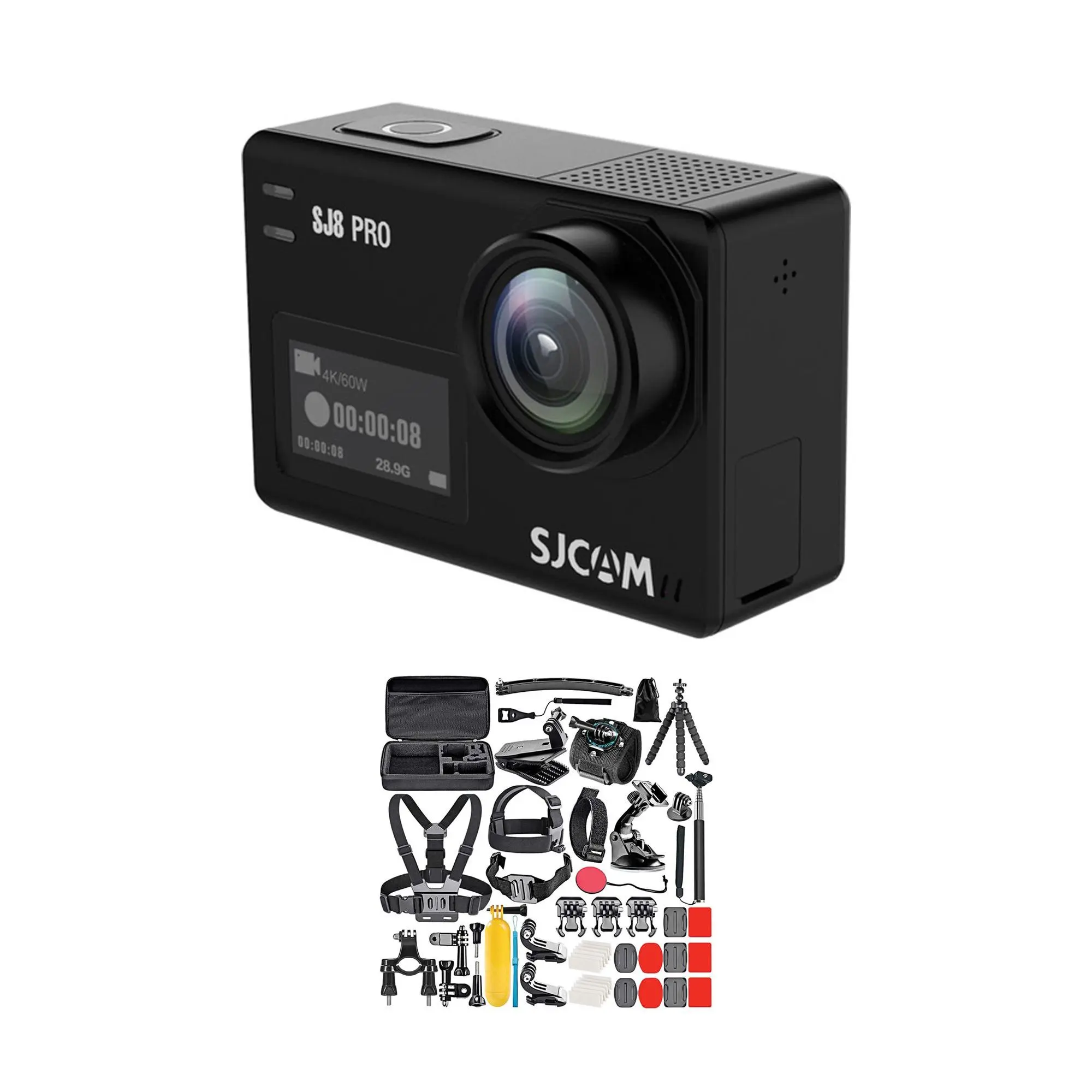 SJCAM SJ8Pro 4k Action Camera with 50-in-1 Accessory Bundle