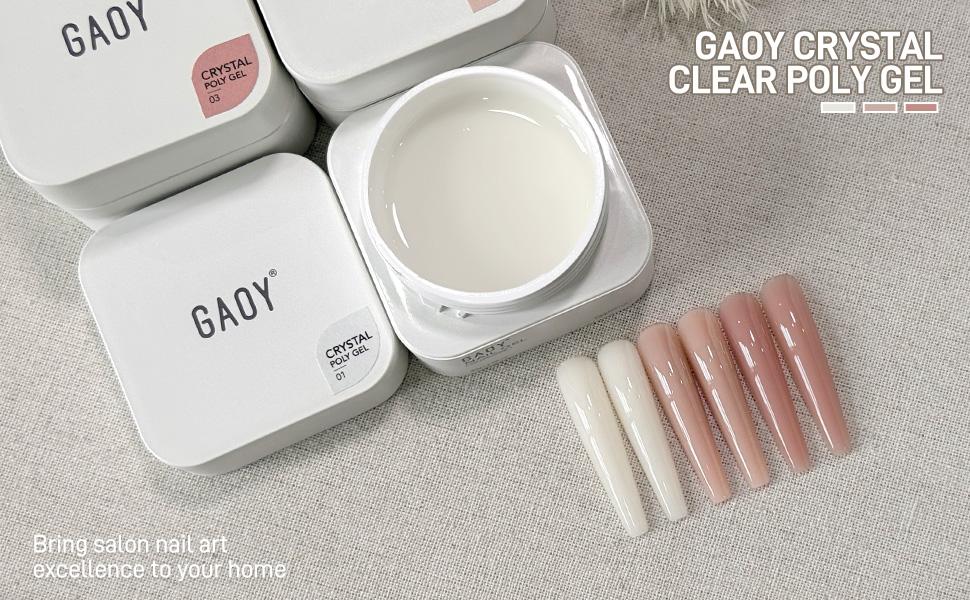 GAOY Watery Crystal Poly Gel for Nail Extensions, 30g Nail Builder Gel, Thin Viscosity, Easy Application & High Hardness Holiday Gift Pick, Milky White 01