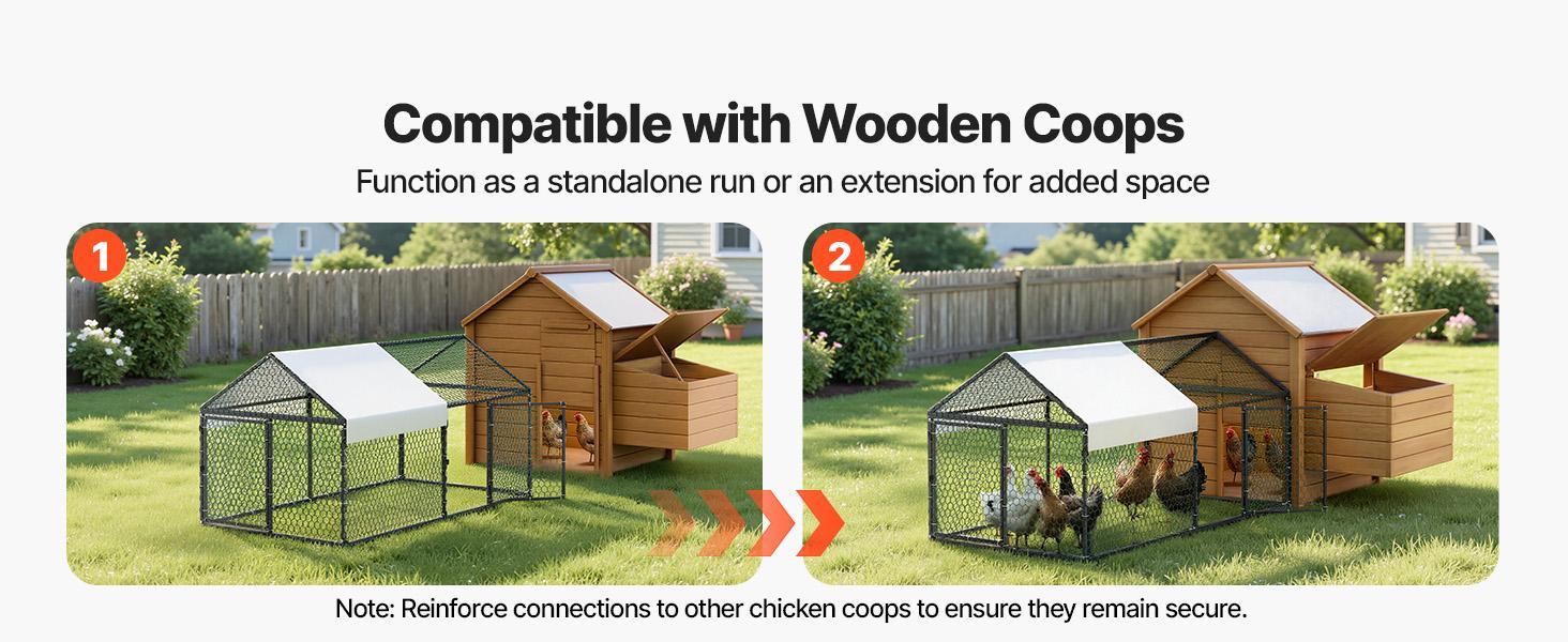 VEVOR Metal Chicken Coop for 4-6 Chickens, 3.3 x 6.6 x 3.3 ft, Small Chicken Cage with Waterproof Cover & Double Doors, Spire Roof Poultry Run Compatible with Wooden Coops, for Rabbit Hen Goose Duck#BackToSchool VEVOR Metal Chicken Coop for 4-6 Chickens, 3.3 x 6.6 x 3.3 ft, Small Chicken Cage with Waterproof Cover & Double Doors, Spire Roof Poultry Run Compatible with Wooden Coops, for Rabbit Hen Goose Duck#BackToSchool