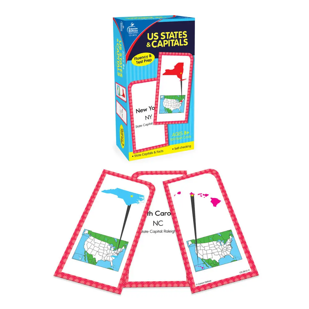 U.S. States & Capitals Flash Cards Grade 3-5