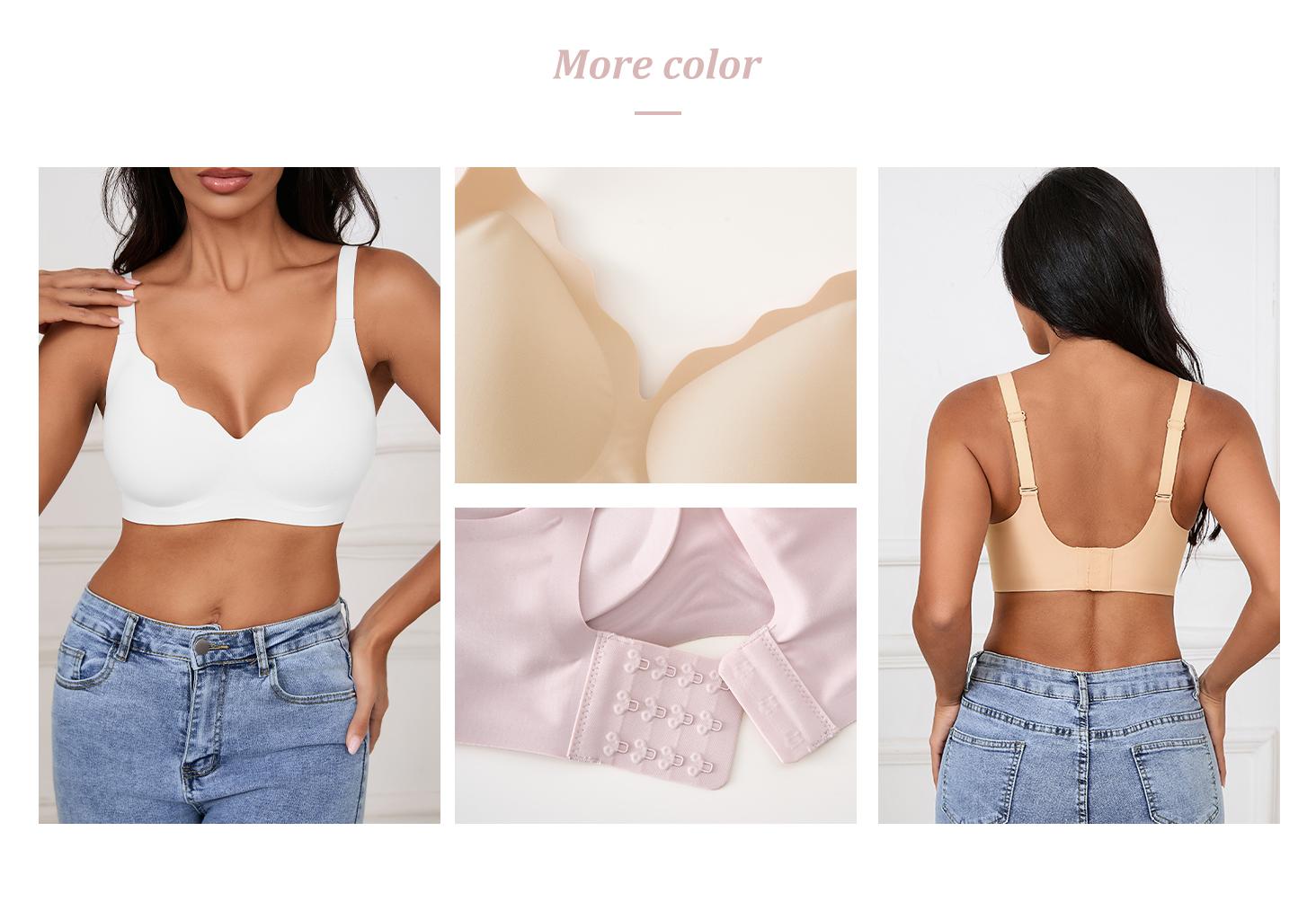 Women's Black Jelly Bra No Underwire T-Shirt Bra Seamless Comfortable Soft Wireless Basic Bridal One Piece Minimalist Everyday Wear with Adjustable Straps Vneck Slight Push-Up Breathable bra  fits women