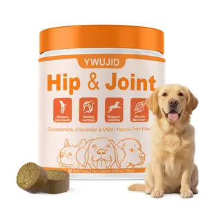 YWUJID Dog Hip and Joint Supplement | Pain & Inflammation Relief Chews | Glucosamine, Chondroitin, MSM, Turmeric, Vitamin C, Omega 3
