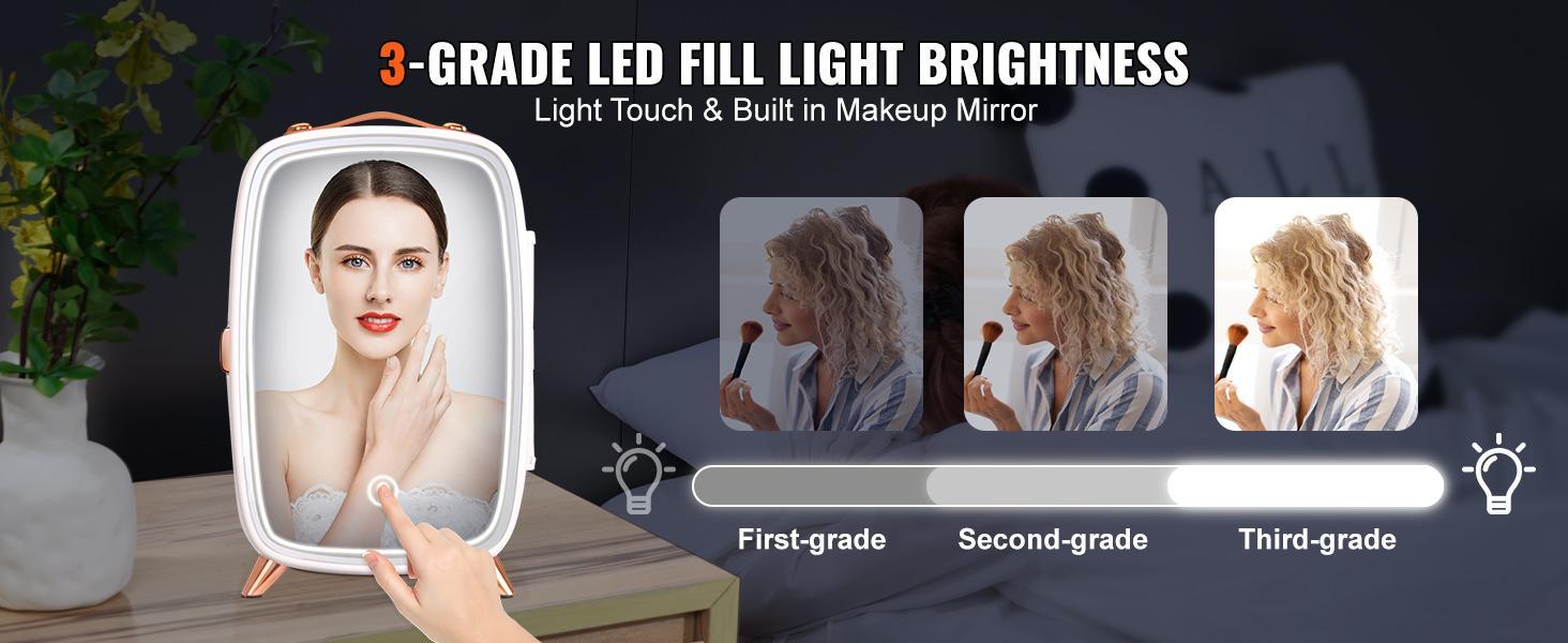 Vevor Mini Fridge for Bedroom, TikTokShopBlackFriday, Luxury Skincare Fridges with Mirror and LED Light, AC/DC Cosmetic Fridge for Office Dorm Car, Small Makeup Refrigerator for Beauty Face Mask Beverage Chill Vevor Mini Fridge for Bedroom, TikTokShopBlackFriday, Luxury Skincare Fridges with Mirror and LED Light, AC/DC Cosmetic Fridge for Office Dorm Car, Small Makeup Refrigerator for Beauty Face Mask Beverage Chill