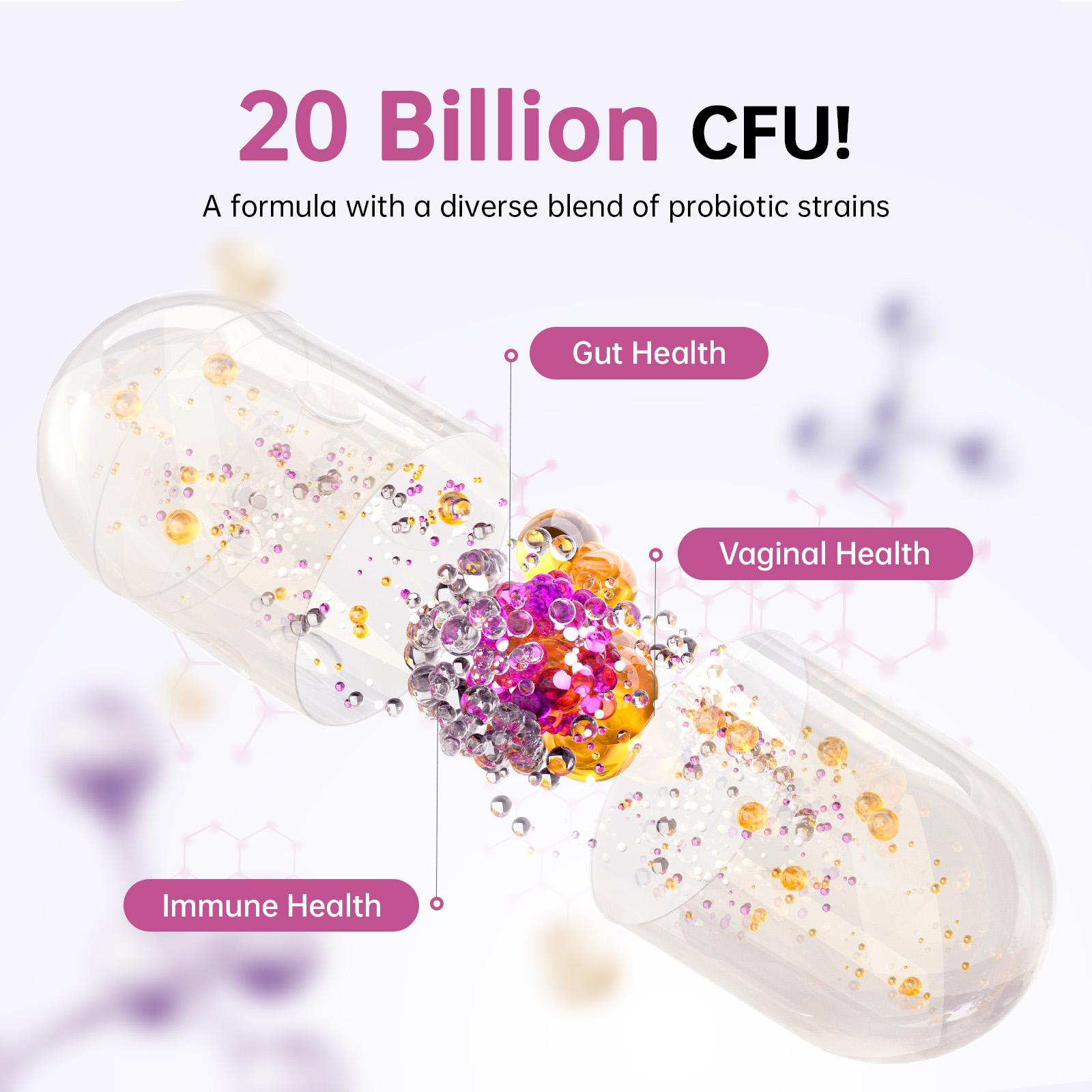 DrBioCare Women’s Probiotic + Herbal Balance Complex – 7 Strains Probiotics (20 Billion CFU) – Gut Health, Energy & Digestive Support – With Ashwagandha, Cranberry & Mulberry Leaf – Non-GMO, Gluten-Free, Soy-Free, Dairy-Free