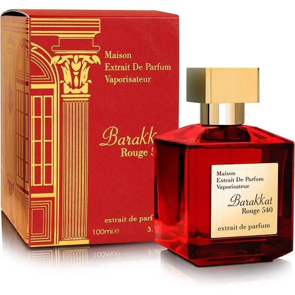 Fragrance World Barakkat Rouge 540 Extrait de Parfum 100ml-- Oriental Woody Scent for Women and Men