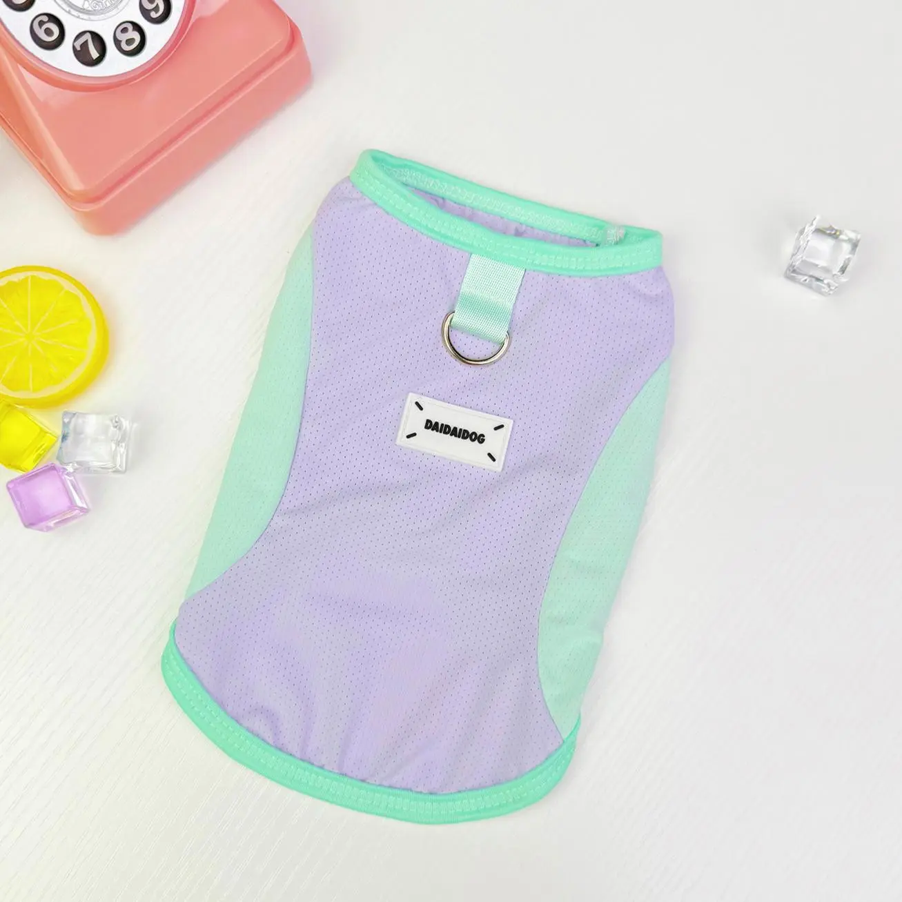 Pet Clothes Dog Cat T-Shirt Vest Causal Cute Summer Sleeveless 3M Summer Breathable With Leash Ring D00057