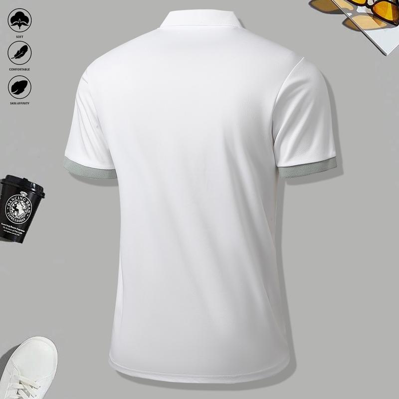 Men’s short-sleeve fashion polo shirt for business casual outdoor wear, breathable with a regular fit, perfect for outdoor activities