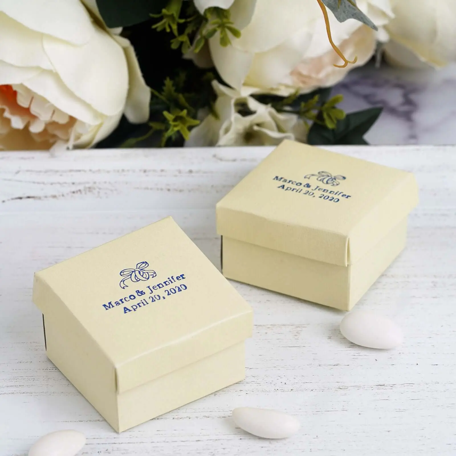 100-Pack Customizable Gift Boxes with Removable Lid, Hot Foil Print, 2.5"x1.5" Personalized Packaging Physical Boxes for Gifting, Office Stationery Wrapping (Wedding Party Favors), Box For Gift