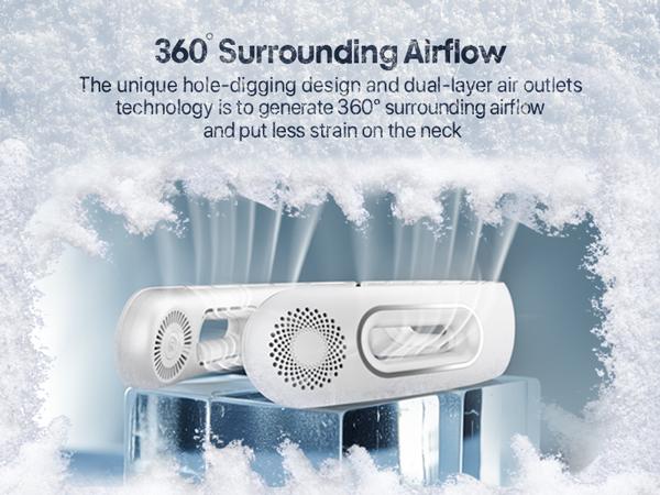 Neck Fan, Hands Free Bladeless Neck Fans Portable Rechargeable, 360° Cooling Neck Fan, 4 Speeds, Quiet, 5200 mAh Battery Operated USB Wearable Personal Fan Gifts for Women, Travel, Outdoor Neck Fan, Hands Free Bladeless Neck Fans Portable Rechargeable, 360° Cooling Neck Fan, 4 Speeds, Quiet, 5200 mAh Battery Operated USB Wearable Personal Fan Gifts for Women, Travel, Outdoor