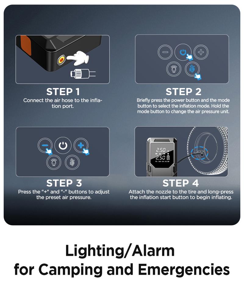 Junsun 500A Car Jump Starter 8000mAh Power Bank Portable Air Compressor 12V Starting Device for Car Battery Emergency Starter