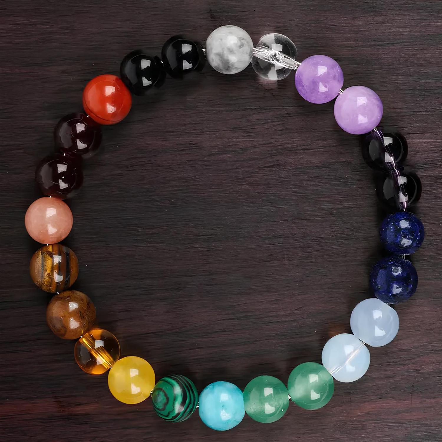 4 Pcs Bohemian Colorblock Beaded Bracelet Set – Citrine, Tiger Eye, Malachite & Crystal | Elegant Fashion Jewelry for Banquet, Party, Daily Wear & Lucky Attraction Gifts for Her