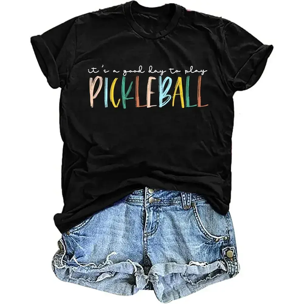 Women's Pickleball Graphic T-Shirt - Player Gift Tee, Short Sleeve Tops