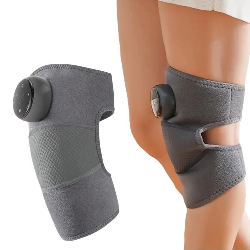 Wireless Heated Vibration Knee Massager Pad Adjustable 5 Heat & 5 Vibration Mode Multifunctional Support Wrap for Knee Elbow
