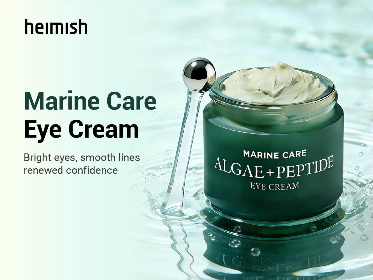 [Heimish] Marine Care Eye Cream (1.01 fl.oz / 30ml) with Marine Collagen & Peptides for Dark Circles, Wrinkle Care & Anti-Aging Springtok Brightening