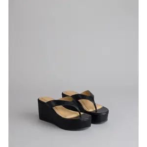 Elevated Thong Platform Wedge Sandals