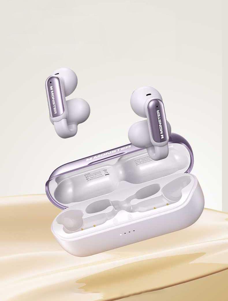 Monster Clip-On Open-Ear Wireless Earbuds, Bluetooth 5.4 Headphones with ENC Noise Cancelling Mic, Ultra-Light Secure Fit, Small-Ear Friendly, Stable Comfort for Sports, Running & Workouts, Hi-Fi Stereo Sound, 40H Playtime,– New Year Gifts for Men & Women