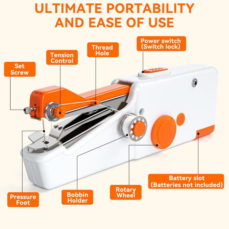 Viral Quick Fix! BSHAPPLUS Cordless Mini Handheld Sewing Machine for On-the-Go Repair (6PCS Kit)